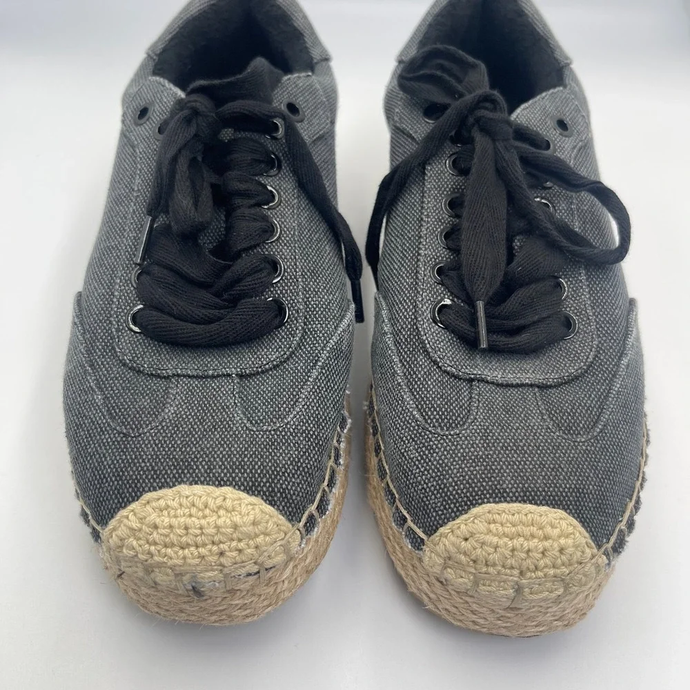JLO Jennifer Lopez Lolan Espadrille‎ Sneakers Womens US 7M Black Platform Shoes